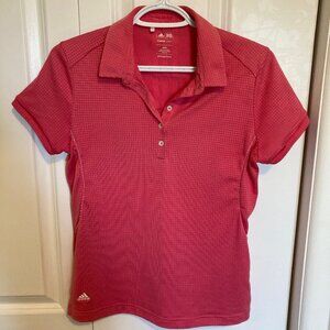 #153 Women's Adidas Golf Shirt Collar Pink, Size Medium